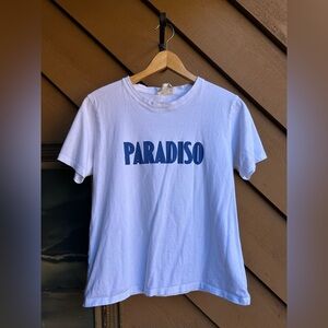 Paradiso T-shirt - Sézane x MK2 - White / Blue - Organic Cotton, Size S